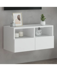 Meuble TV mural blanc 60x30x30 cm bois d'ingénierie | Mobilier & Déco