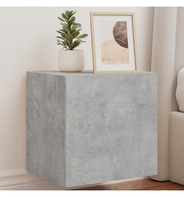 Meubles TV muraux et lumières LED 2pcs gris béton 40,5x35x40 cm | Mobilier & Déco