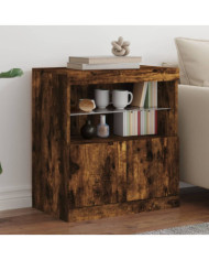 Buffet avec lumières LED chêne fumé 60x37x67 cm | Mobilier & Déco