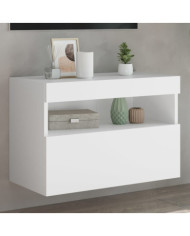 Meuble TV mural avec lumières LED blanc 60x30x40 cm | Mobilier & Déco