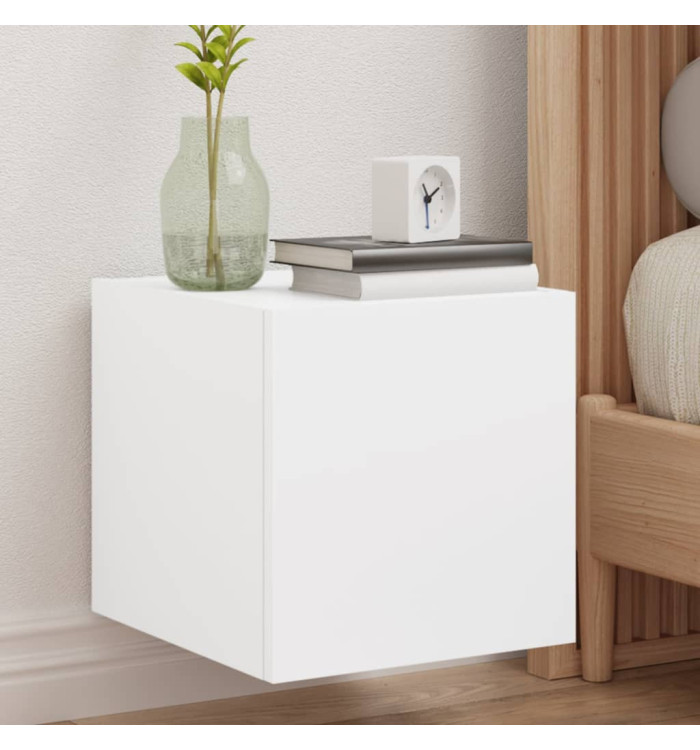 Meuble TV mural avec lumières LED blanc 30,5x35x30 cm | Mobilier & Déco
