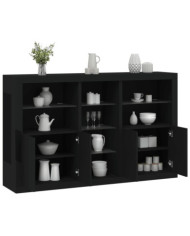 Buffet avec lumières LED noir 162x37x100 cm | Mobilier & Déco