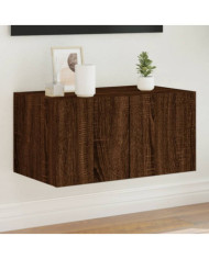 Meuble TV mural avec lumières LED chêne marron 60x35x31 cm | Mobilier & Déco