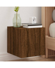 Meuble TV mural avec lumières LED chêne marron 30,5x35x30 cm | Mobilier & Déco