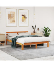 Cadre de lit sans matelas cire marron 120x200cm bois pin massif | Mobilier & Déco