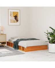 Cadre de lit sans matelas cire marron 100x200cm bois pin massif | Mobilier & Déco