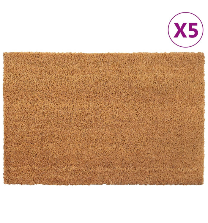 Tapis de porte 5 pcs naturel 40x60 cm fibre de coco touffeté | Mobilier & Déco