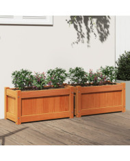 Jardinières 2 pcs cire marron bois de pin massif | Mobilier & Déco