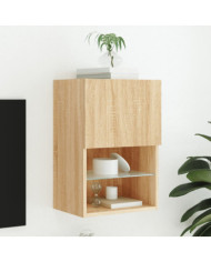 Meuble TV avec lumières LED chêne sonoma 40,5x30x60 cm | Mobilier & Déco