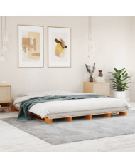 Lit de palette sans matelas cire marron 180x200 cm pin massif | Mobilier & Déco