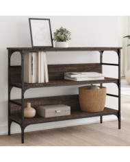 Table console chêne marron 100x32x75 cm bois d'ingénierie | Mobilier & Déco
