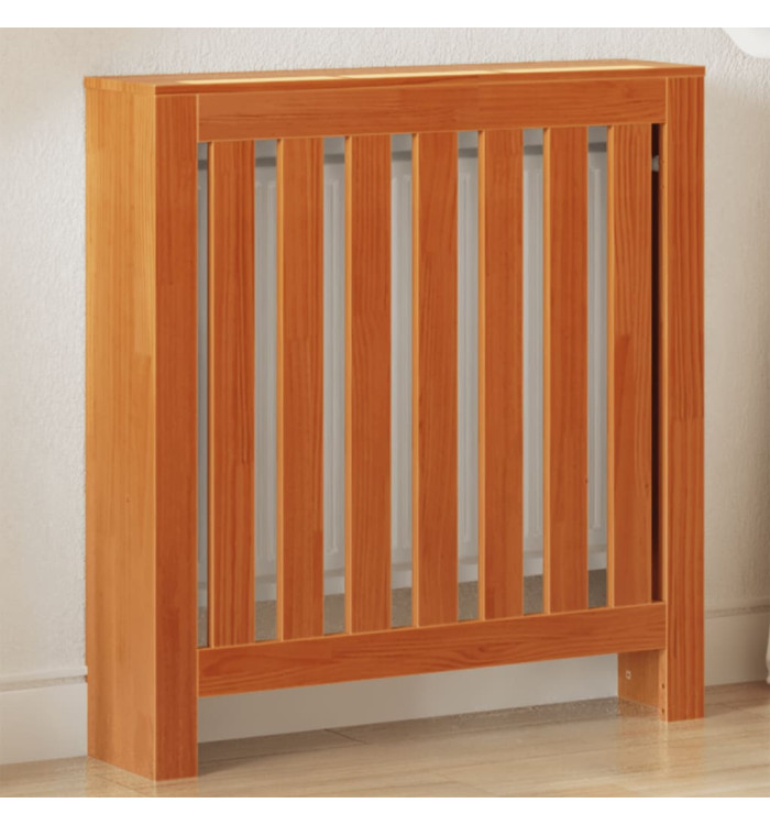 Cache-radiateur cire marron 79,5x19x84 cm bois massif de pin | Mobilier & Déco