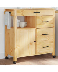 Chariot de cuisine MONZA 84x40x90 cm bois massif de pin | Mobilier & Déco