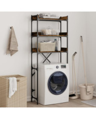 Étagère de lave-linge chêne fumé 67x25x163 cm bois d'ingénierie | Mobilier & Déco