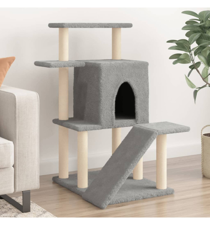 Arbre à chat avec griffoirs en sisal gris clair 97 cm | Mobilier & Déco
