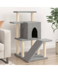 Arbre à chat avec griffoirs en sisal gris clair 97 cm | Mobilier & Déco