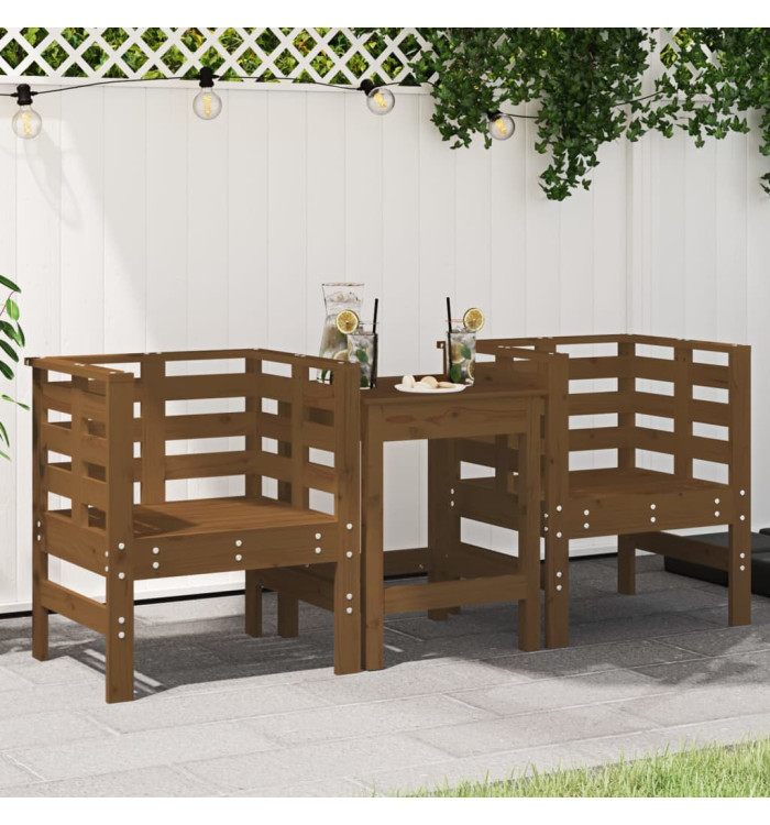 Chaises de jardin lot de 2 marron miel 61,5x53x71 cm pin massif | Mobilier & Déco