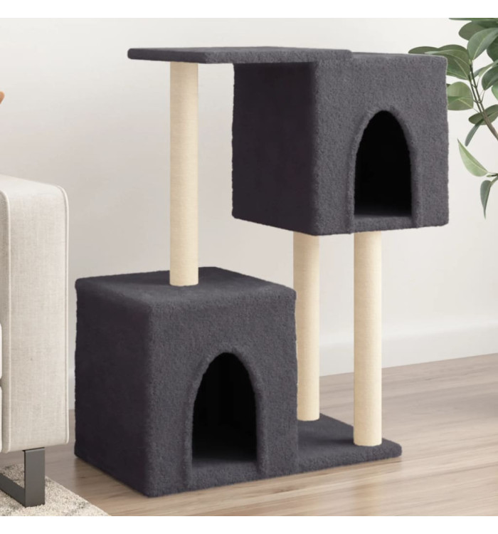Arbre à chat avec griffoirs en sisal Gris foncé 86 cm | Mobilier & Déco