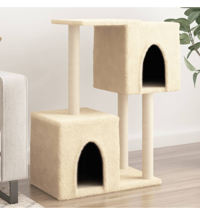 Arbre à chat avec griffoirs en sisal Crème 86 cm | Mobilier & Déco