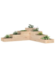 Jardinière 4 niveaux 106x104,5x36 cm bois de pin massif | Mobilier & Déco