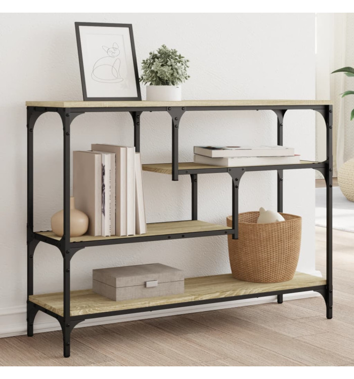 Table console chêne sonoma 100x30x75 cm bois d'ingénierie | Mobilier & Déco
