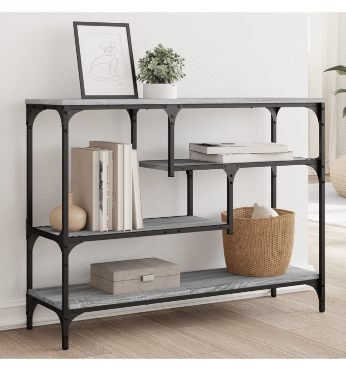 Table console sonoma gris 100x30x75 cm bois d'ingénierie | Mobilier & Déco