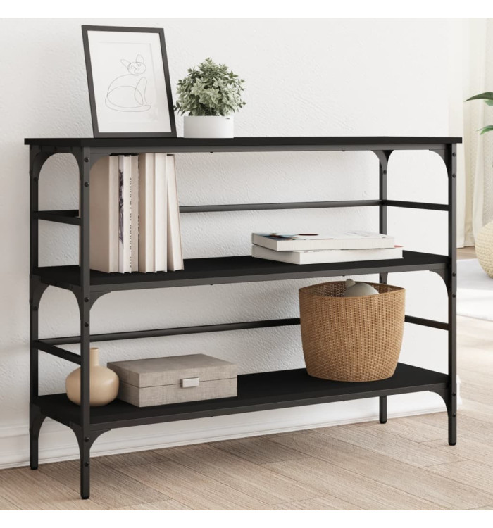 Table console noir 100x32x75 cm bois d'ingénierie | Mobilier & Déco