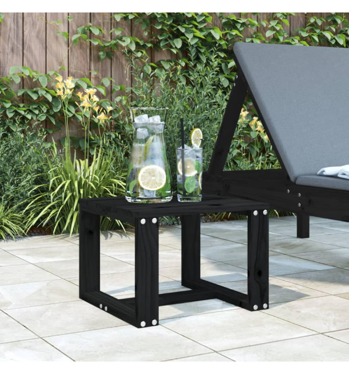 Table d'appoint de jardin noir 40x38x28,5 cm bois massif de pin | Mobilier & Déco