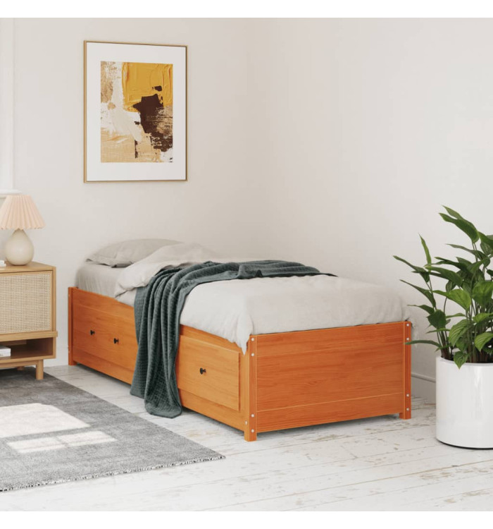 Lit de jour sans matelas cire marron 90x190 cm bois pin massif | Mobilier & Déco