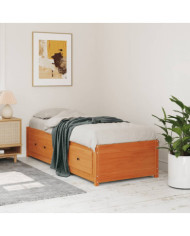 Lit de jour sans matelas cire marron 90x190 cm bois pin massif | Mobilier & Déco