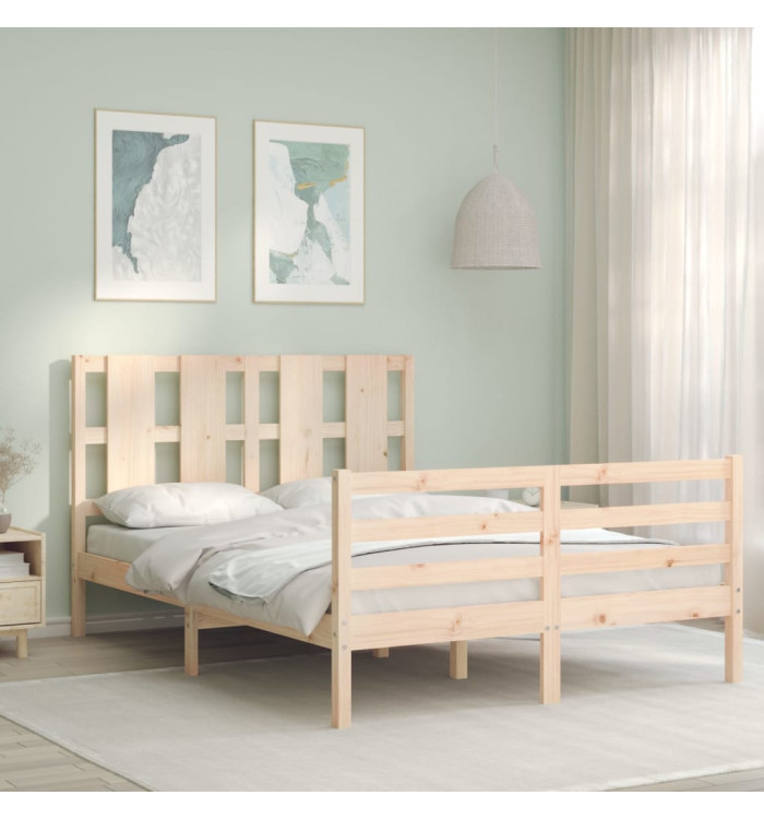 Cadre de lit sans matelas 140x190 cm bois massif | Mobilier & Déco