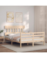 Cadre de lit sans matelas 140x190 cm bois massif | Mobilier & Déco