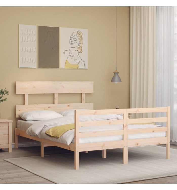 Cadre de lit sans matelas 140x190 cm bois massif | Mobilier & Déco