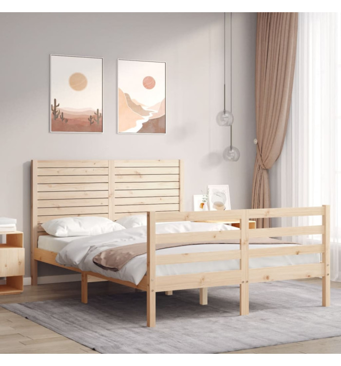 Cadre de lit sans matelas 140x190 cm bois massif | Mobilier & Déco