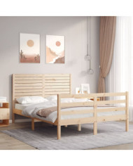 Cadre de lit sans matelas 140x190 cm bois massif | Mobilier & Déco