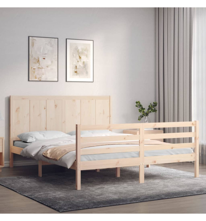 Cadre de lit sans matelas bois massif | Mobilier & Déco