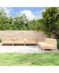 Salon de jardin 6 pcs Bois de pin massif | Mobilier & Déco
