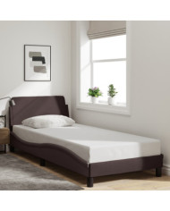 Cadre de lit sans matelas marron foncé 90x200 cm tissu | Mobilier & Déco
