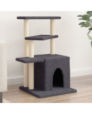 Arbre à chat avec griffoirs en sisal gris foncé 83,5 cm | Mobilier & Déco
