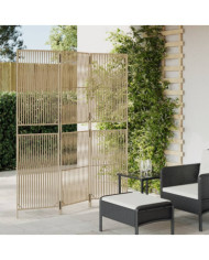Cloison de séparation 3 panneaux beige résine tressée | Mobilier & Déco