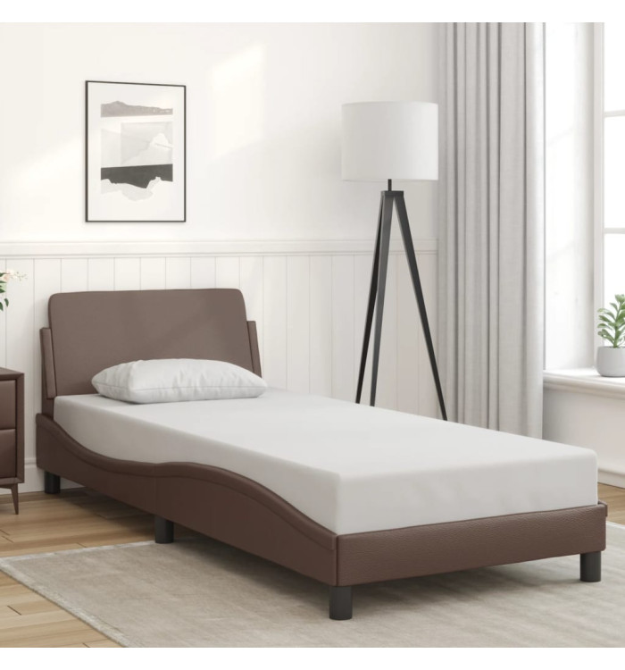 Cadre de lit sans matelas marron 90x200 cm similicuir | Mobilier & Déco