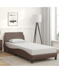 Cadre de lit sans matelas marron 90x200 cm similicuir | Mobilier & Déco