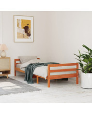 Cadre de lit sans matelas cire marron 90x200 cm bois pin massif | Mobilier & Déco