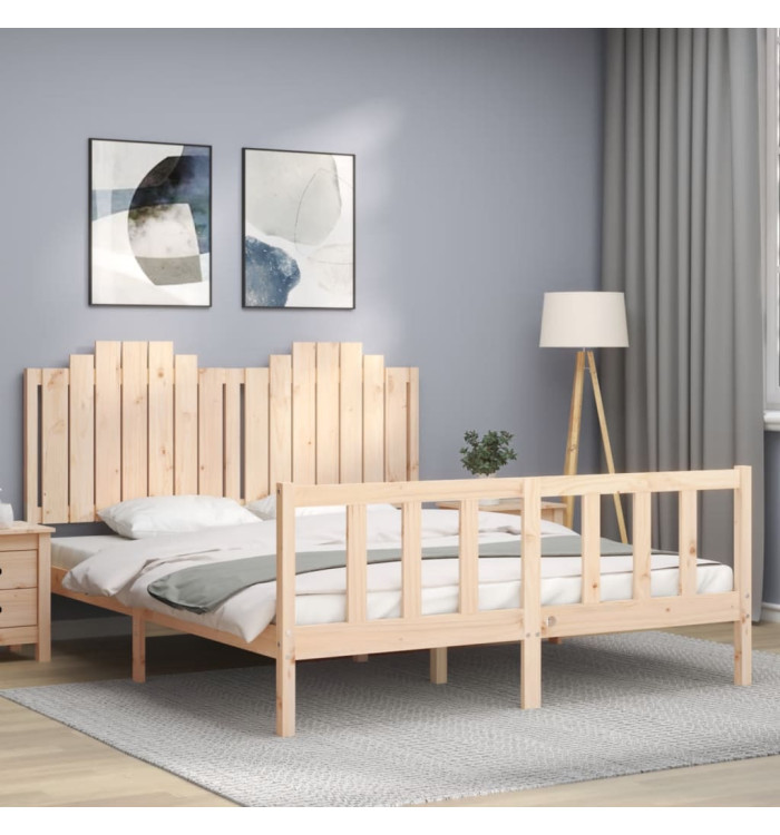 Cadre de lit sans matelas 160x200 cm bois massif de pin | Mobilier & Déco
