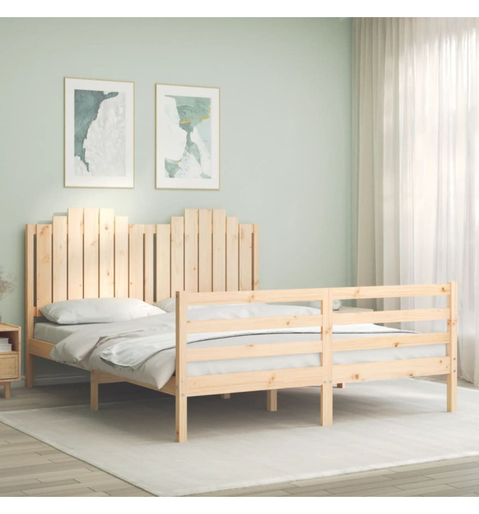 Cadre de lit sans matelas 160x200 cm bois massif | Mobilier & Déco