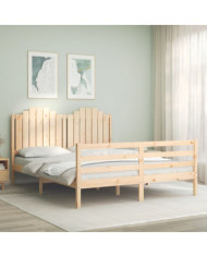 Cadre de lit sans matelas 160x200 cm bois massif | Mobilier & Déco