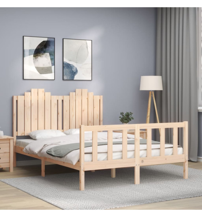 Cadre de lit sans matelas 140x190 cm bois de pin massif | Mobilier & Déco