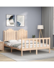 Cadre de lit sans matelas 140x190 cm bois de pin massif | Mobilier & Déco