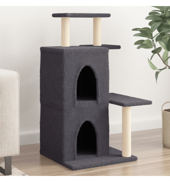 Arbre à chat avec griffoirs en sisal gris foncé 97 cm | Mobilier & Déco