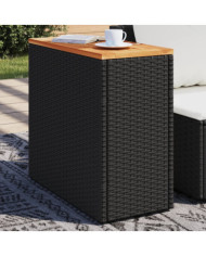 Table d'appoint de jardin dessus en bois noir 58x27,5x55 cm | Mobilier & Déco